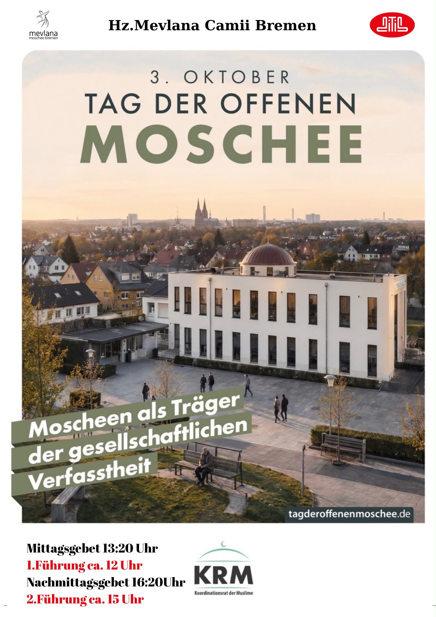 Plakat der Mevlana Moschee zum Tag der offenen Moschee