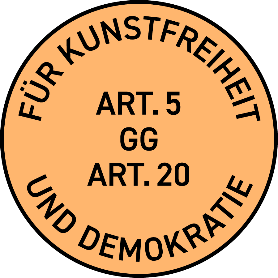 Button "Für Kunstfreiheit und Demokratie"