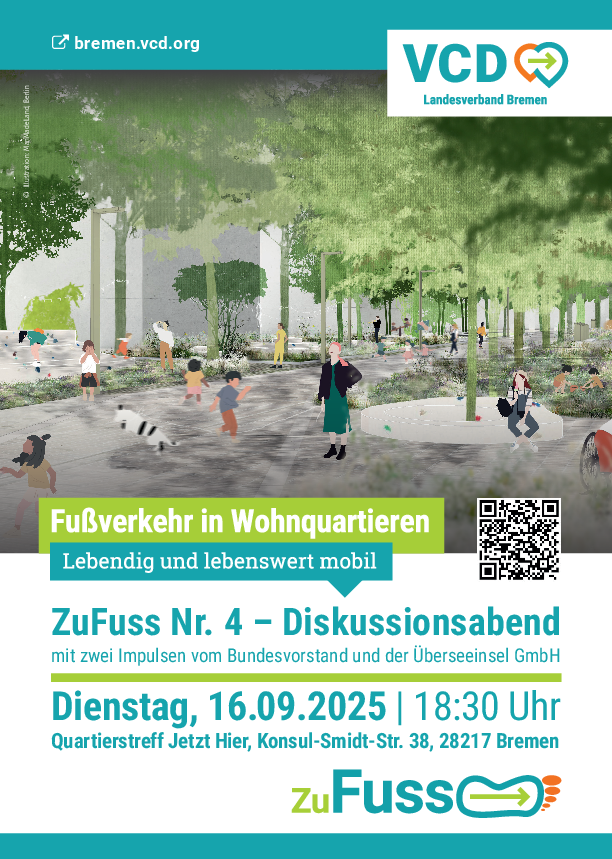 ZuFuss Nr. 4 – Diskussionsabend „Fußverkehr in Wohnquartieren“