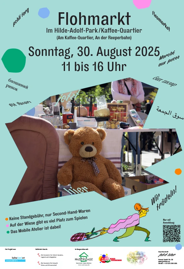 Plakat für den Flohmarkt im Kaffeequartier