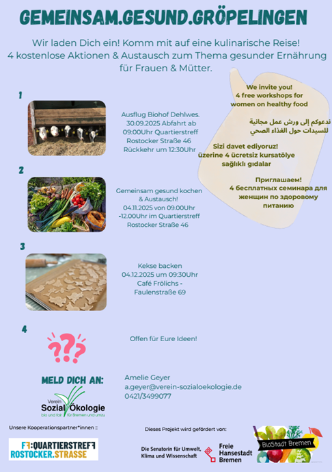 Gemeinsam.Gesund.Gröpelingen – Ausflug in die Backstube (ein Angebot für Frauen)